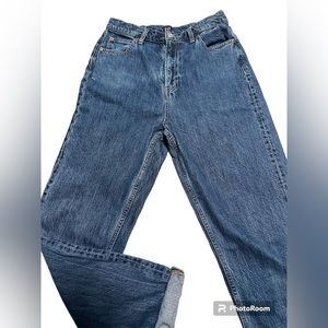 Gap Mom jeans. Mid rise, dark wash.